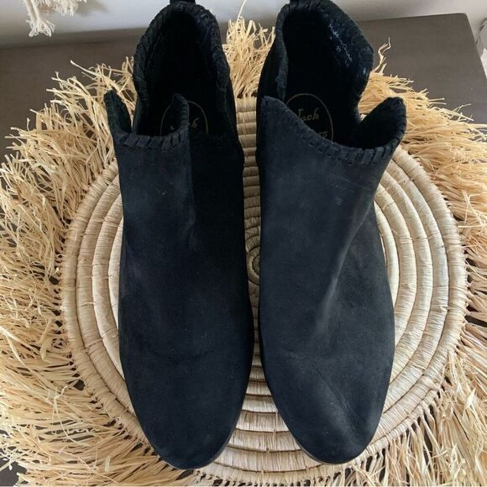 JACK ROGERS Women's Layla Black Suede Heeled Ankle Boots Size 11 - Picture 10 of 16